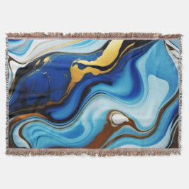 Chic Pastel blue guld Faux Marble Filt