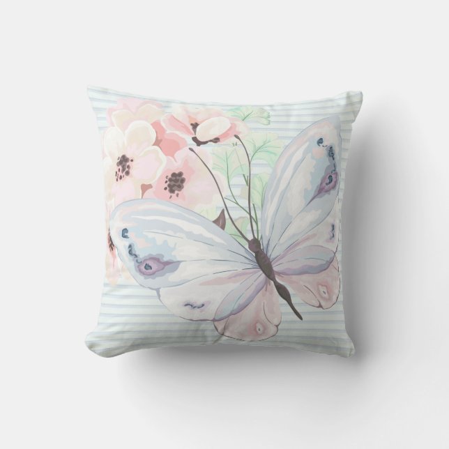 Chic Pastel Butterfly Dekorativ kudde (Framsida)