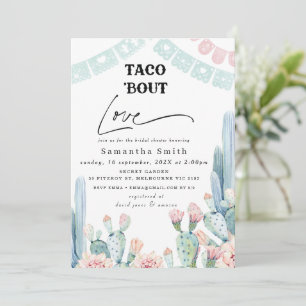 Chic Pastel Cactus Taco Bout Kärlek Möhippa Inbjudningar