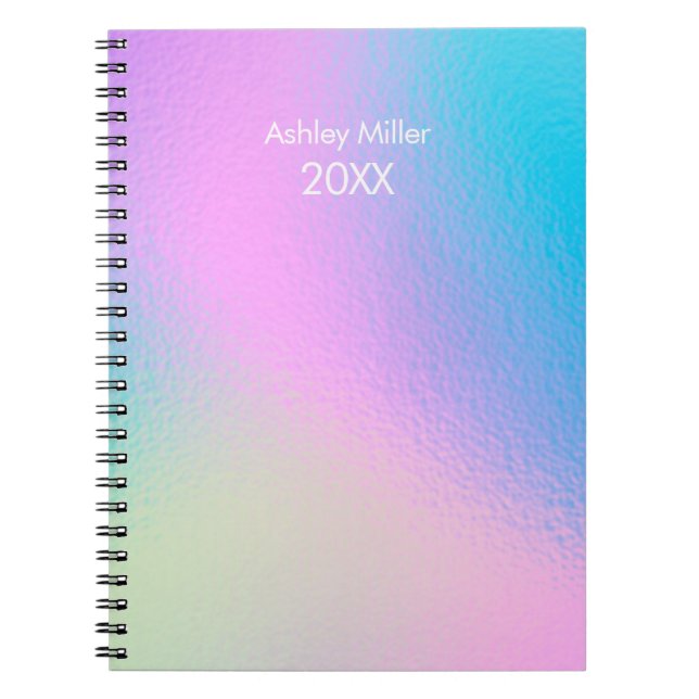 Chic Pastel Holographic Customize Anteckningsbok (Framsidan)
