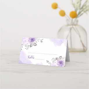 Chic Pastel Lila blommor Bröllop Place Card Placeringskort
