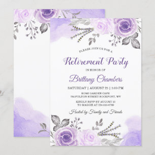 Chic Pastel Lila Ro Garden Pension Party Inbjudningar