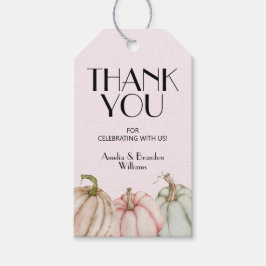 Chic Pastel Pumpkins Rosa Baby Shower Presentetikett
