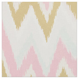 Chic pastel rosa guld ikat tribal chevron mönster tyg
