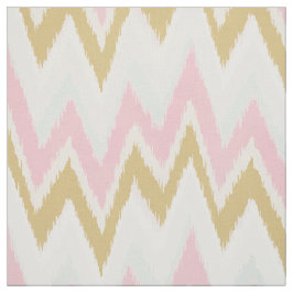 Chic pastel rosa guld ikat tribal chevron mönster tyg