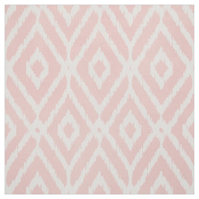 Chic pastel  rosa ikat stamdiamant mönster tyg (Provkarta)