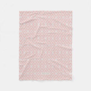 Chic pastel  rosa ikat tribal diamant mönster fleecefilt