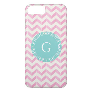 Chic Pastel Rosa & Mint Chevron Anpassningsbar Mon