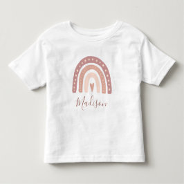 Chic Pastel Rosa Rainbow Boho Första födelsedagen T Shirt