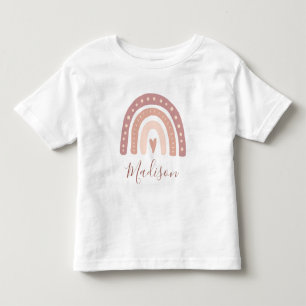 Chic Pastel Rosa Rainbow Boho Första födelsedagen T Shirt