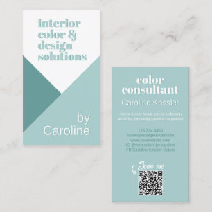 Chic Pastel Seafoam Seaglass Mint Teal Grönt Visitkort