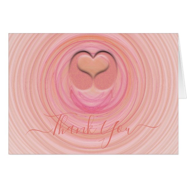 Chic Pastel Spiral 3D Hjärtat Personlig Inuti OBS Kort (Framsidan Horizontal)