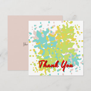 Chic Pastel Watercolor Spots Red Text Tack Kort