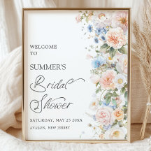 Chic Pastel White Blue Blommigt Möhippa