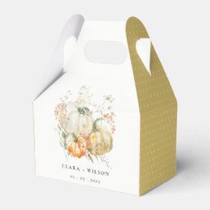 Chic Pastel WildblomPumpkin Watercolor Bröllop Presentaskar