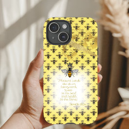 Chic Pastel Yellow Gold Bee Grid Bible Queen Bee