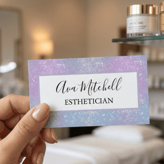 Chic Pastell Glitter Estetiker Visitkort