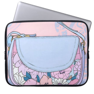 Chic Pastell Rosa Lavendel Blommig Handväska totes Laptop Fodral