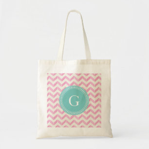 Chic pastellfärgad Monogram för rosa- & Tygkasse