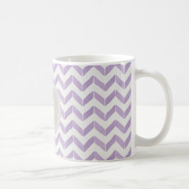 Chic pastellfärgad purpurfärgad Monogram för grå Kaffemugg