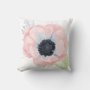 Chic pastellfärgad rosa vallmodekorativ kudde