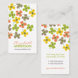 Chic Pastels Daisy Pop Summer Flowers Whimsical Visitkort