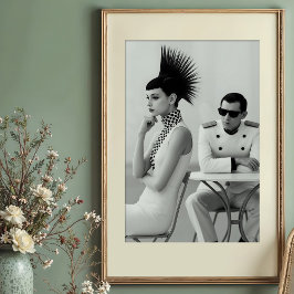 Chic påträffande: Avant-Garde Monokrome Mode Poster