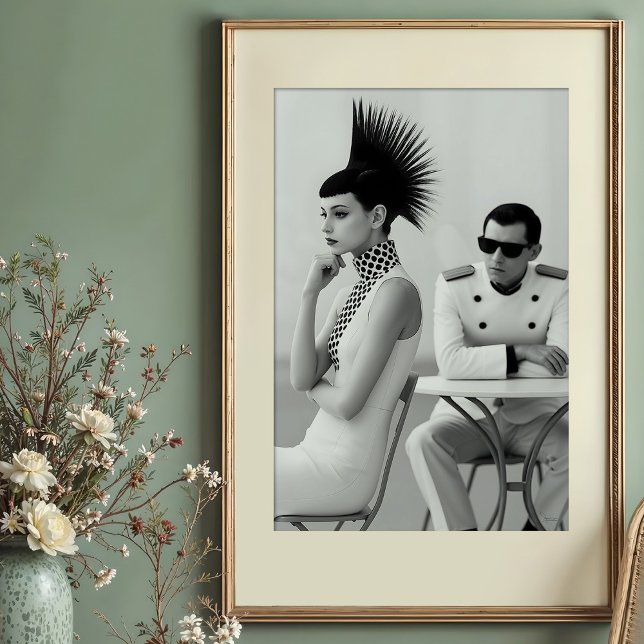 Chic påträffande: Avant-Garde Monokrome Mode Poster (Skapare uppladdad)