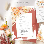 Chic Peach  Champagne Rust Red Blommigt Bröllop Inbjudningar<br><div class="desc">Beundra gästen med den här eleganten och den unika bröllopsinbjudan med fyllig blommigt i vattenfärg i en vacker blandning av persikor, , dammig koral, taupe- och champagnenyanser och ömtålig vattenfärgsfärg i rost orange-röda toner. Möjlighet att redigera design med hjälp av verktyg, genom att använda kommandoknappen i slutet av malltextrutorna och...</div>