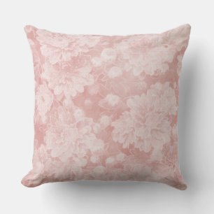 Chic Peach/Mint Blommigt vattenfärgsfyllning Kudde