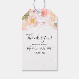 Chic Peach Mint Succulations-Blommigten Släpp Tack Presentetikett