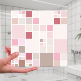 Chic Peach Rosa Beige Bathroom Tile Kakelplatta