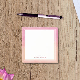 Chic Peach Rosa Snyggt Dreamy Modern Cute Post-it Block