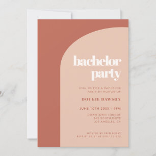Chic peach teracotta Bachelor Party-inbjudan