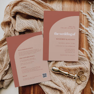 Chic peach terracotta Arch Allt på en Bröllop Inbjudningar