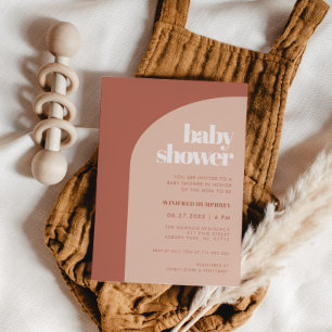 Chic peach terracotta arch Baby Shower Inbjudningar