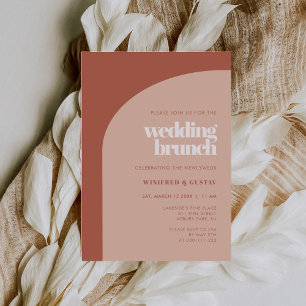 Chic peach terracotta arch bröllop Brunch Inbjudningar