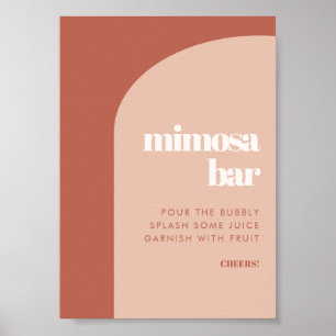 Chic peach terracotta arch bröllop Mimosa pub Poster