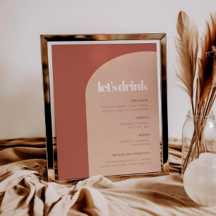 Chic peach terracotta arch bröllop Pub Poster