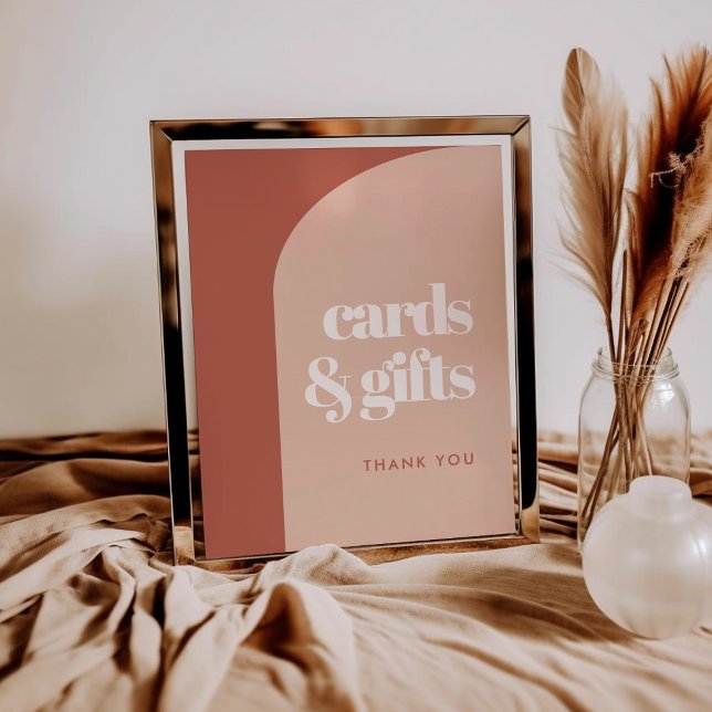 Chic peach terracotta arch Cards & Gifts-tecken Poster (Skapare uppladdad)