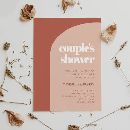 Chic peach terracotta arch Couppes Shower Inbjudningar
