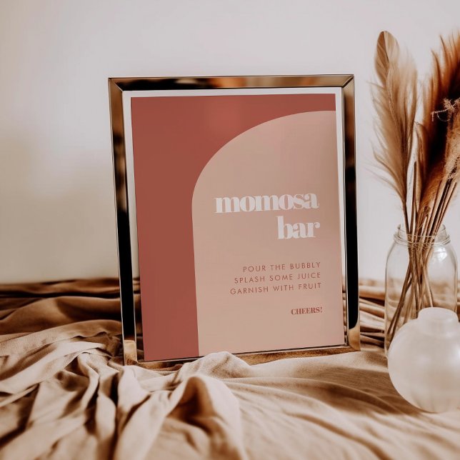 Chic peach terracotta arch Momosa pub tecken Poster (Skapare uppladdad)