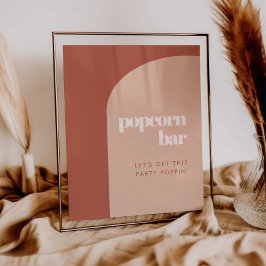 Chic peach terracotta arch Popcorn pub Poster