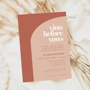 Chic peach terracotta arch Vino Före Vows Inbjudningar