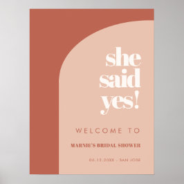 Chic peach terracotta Hon sa ja Möhippa Poster