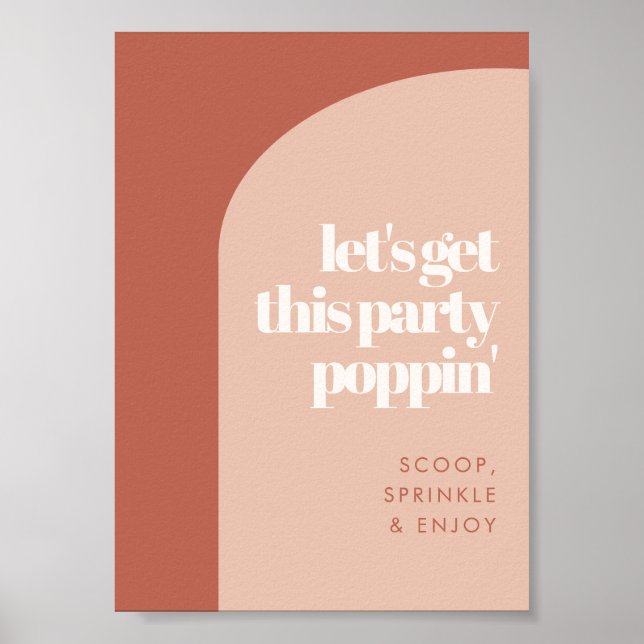 Chic peach terracotta Låt oss ta den här party-pop Poster (Framsidan)