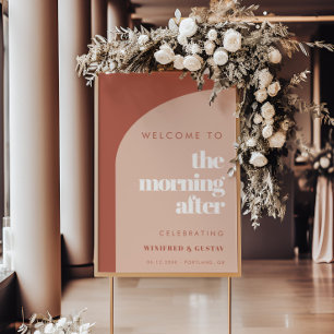 Chic peach terracotta Morgonen efter välkomstmötet Poster