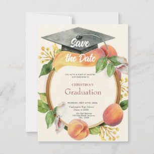 Chic Peach Wildblomsklass 2024 Studenten Spara Datumet