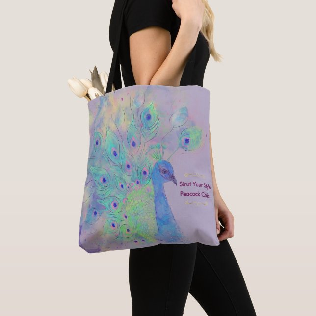 Chic Peacock Tote Tygkasse (Närbild)