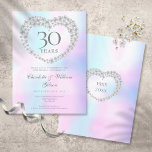 Chic Pearl Heart 30th Anniversary Inbjudningar<br><div class="desc">Featuring a beautiful pearl heart,  this chic 30th wedding anniversary invitation can be personalised with your special pearl anniversary information. The reverse features a matching pearl heart framing your anniversary dates in elegant text on a pearl background. Designed by Thisisnotme©</div>
